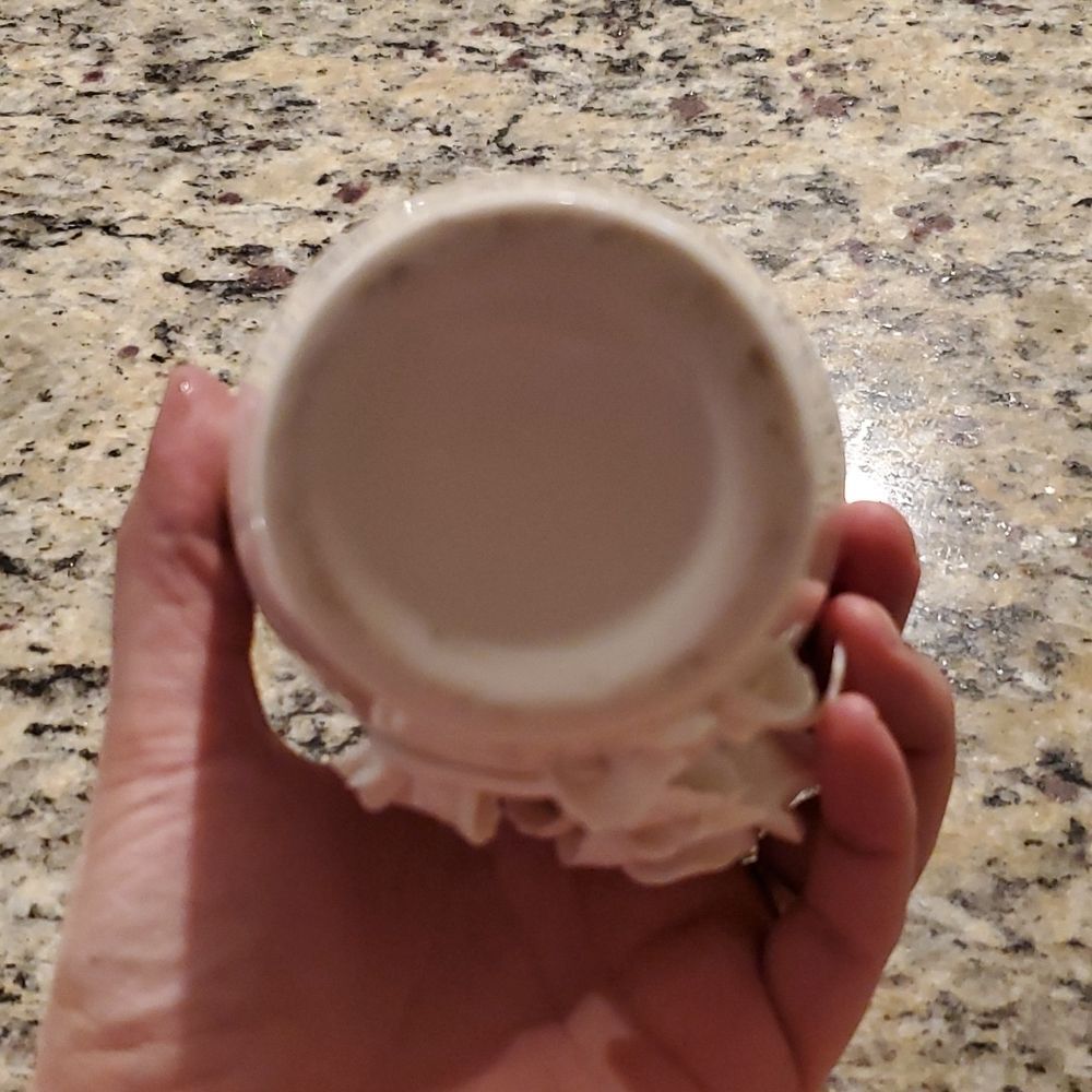 Vintage Tasia China Porcelain Vase White 3D Sculpted Rose Floral Applied Ceramic - Picture 6 of 10